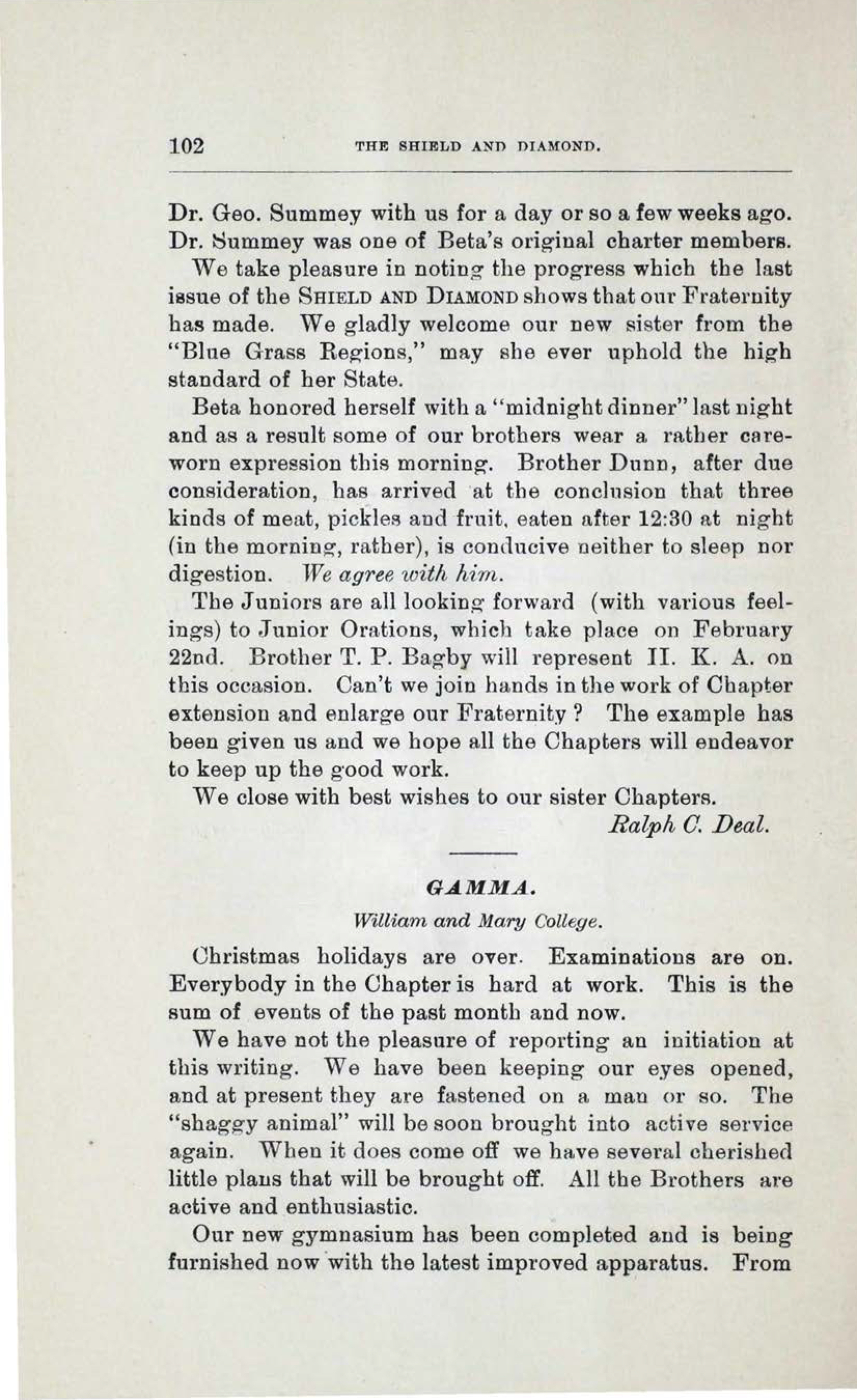 Gamma, February 1901